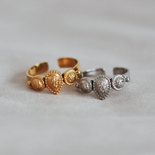 anéis bonitos, diferentes, originais, my golden girl, aço inoxidável