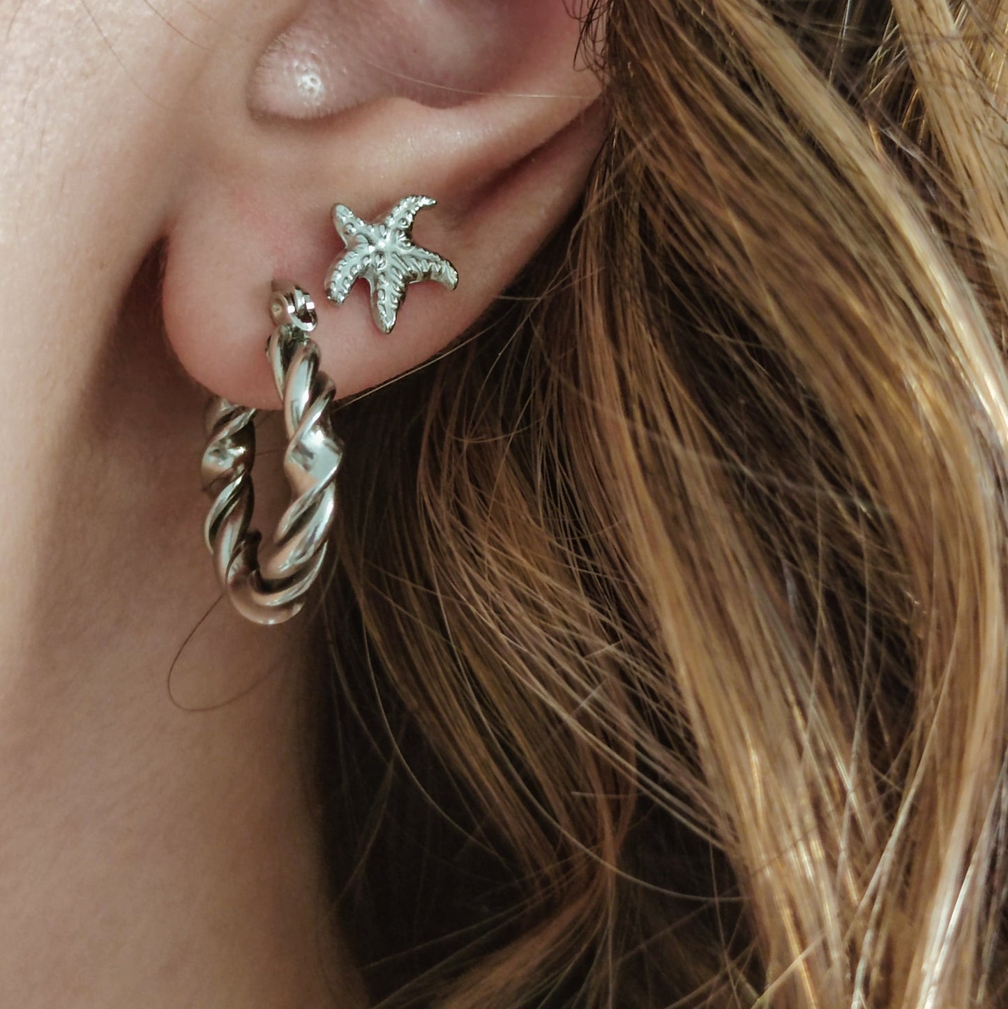 brincos prateados aço inox my golden girl joalheria bijuteria