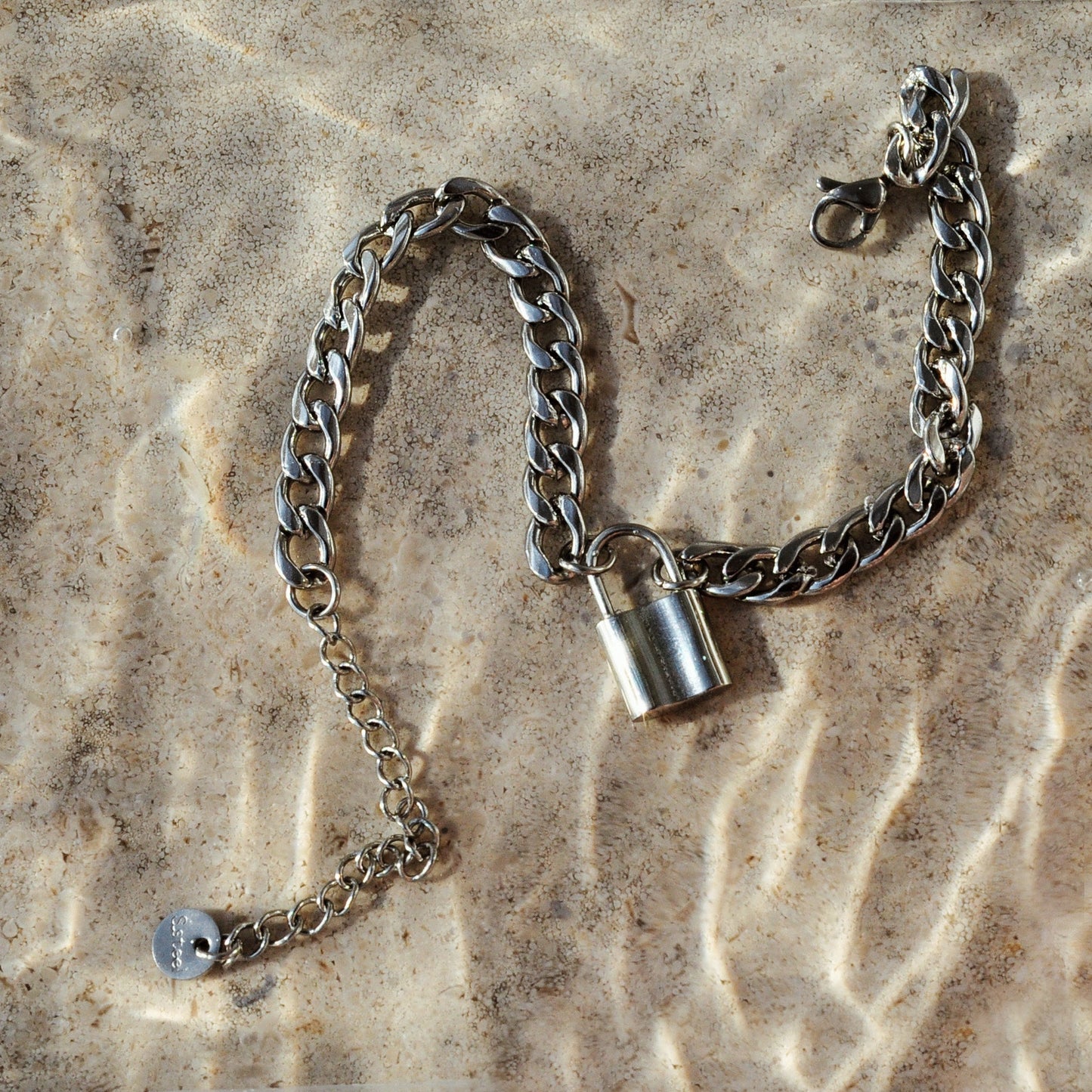 pulseira prateada aço inox my golden girl joalheria bijuteria