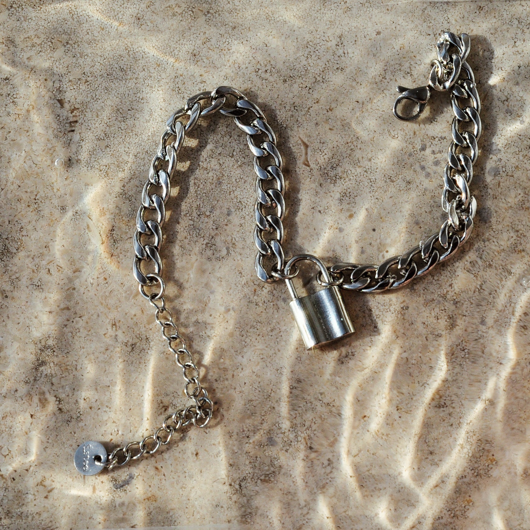 pulseira prateada aço inox my golden girl joalheria bijuteria