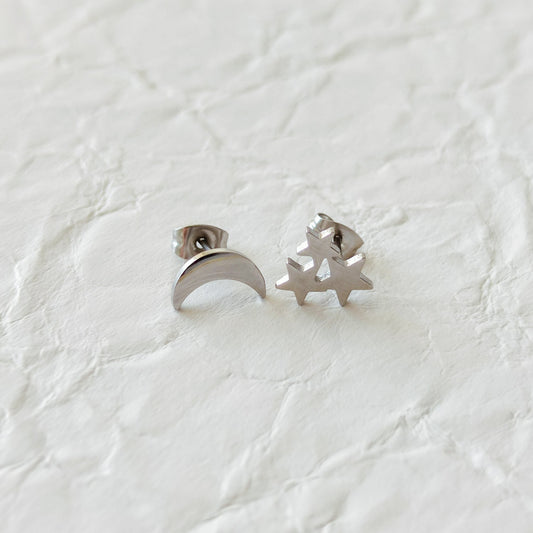 Brincos studs Moon&Stars