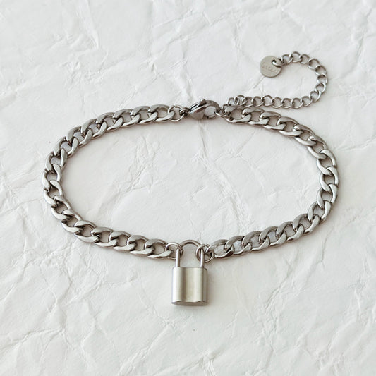 pulseira prateada aço inox my golden girl joalheria bijuteria