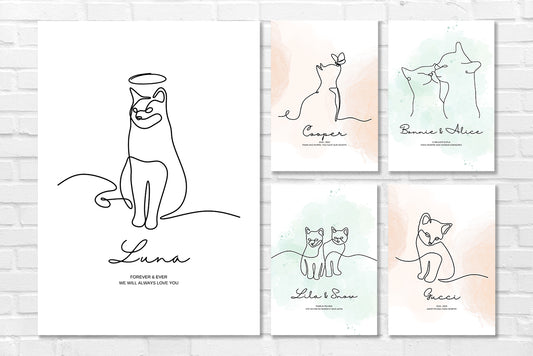 CatLine Art | Cat memorial
