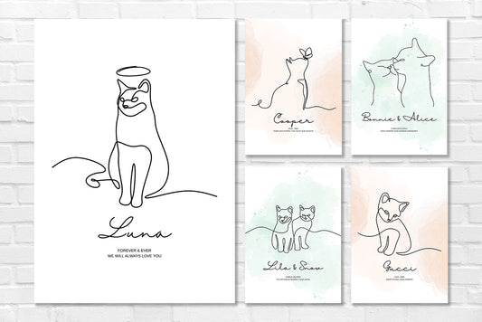 Quadro CatLine | Memorial gato